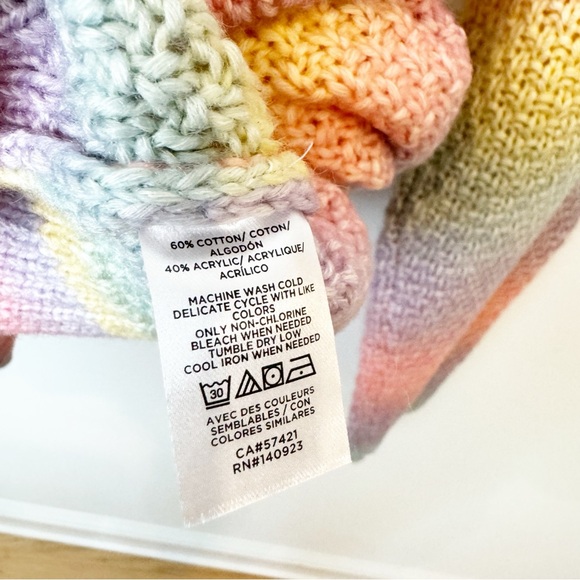 LOFT | Pastel Rainbow Spacedye Ruffle Sleeve Sweater NWT - Picture 7 of 9
